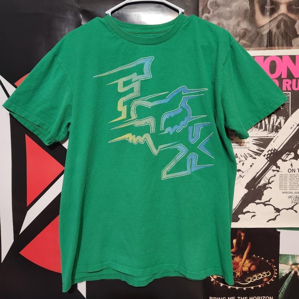 Y2k cyber skate style Fox shirt